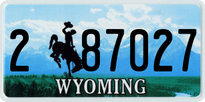 WY license plate 287027