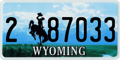 WY license plate 287033
