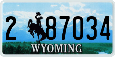 WY license plate 287034