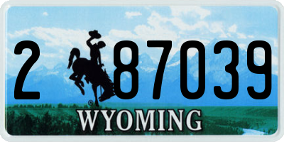 WY license plate 287039