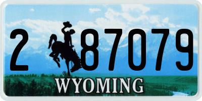 WY license plate 287079
