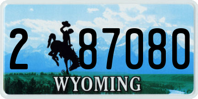 WY license plate 287080