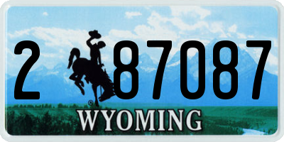 WY license plate 287087