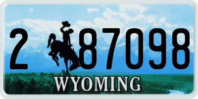 WY license plate 287098