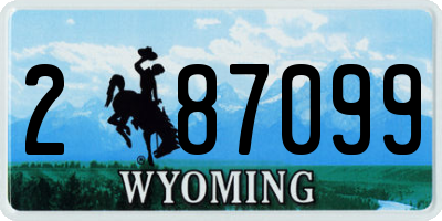 WY license plate 287099