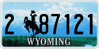 WY license plate 287121