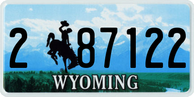 WY license plate 287122