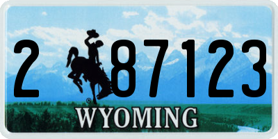 WY license plate 287123