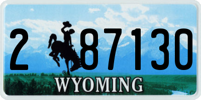 WY license plate 287130