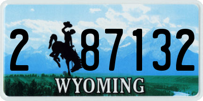 WY license plate 287132