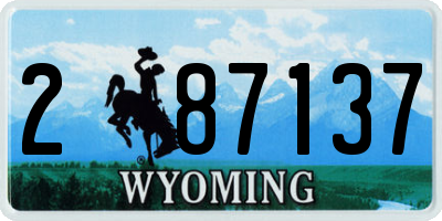 WY license plate 287137