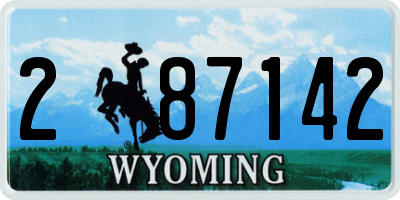 WY license plate 287142