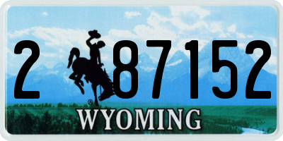 WY license plate 287152