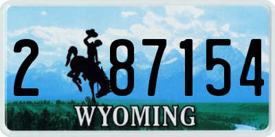WY license plate 287154