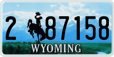 WY license plate 287158