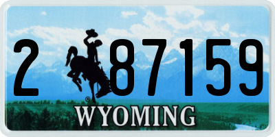 WY license plate 287159