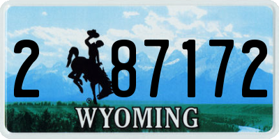 WY license plate 287172