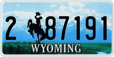 WY license plate 287191