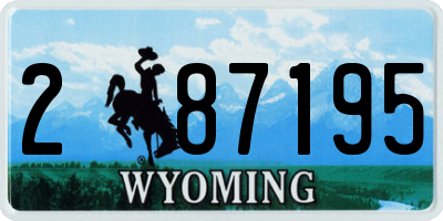 WY license plate 287195