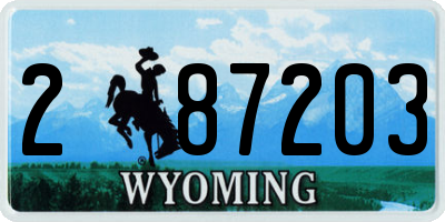 WY license plate 287203