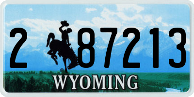 WY license plate 287213