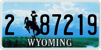 WY license plate 287219