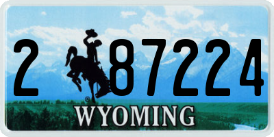 WY license plate 287224