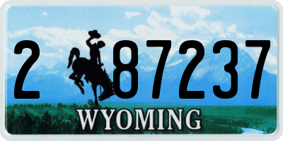 WY license plate 287237