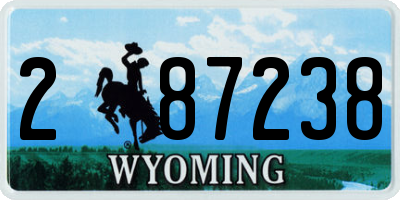 WY license plate 287238