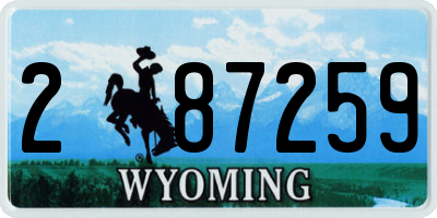 WY license plate 287259