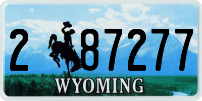 WY license plate 287277