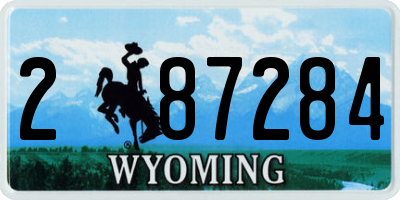 WY license plate 287284