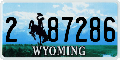 WY license plate 287286