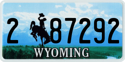 WY license plate 287292