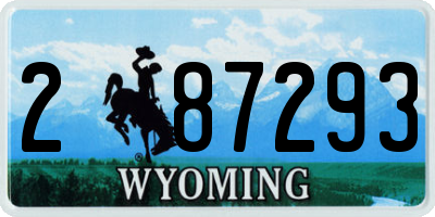 WY license plate 287293