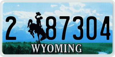 WY license plate 287304