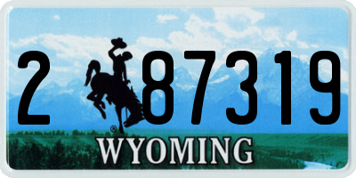 WY license plate 287319
