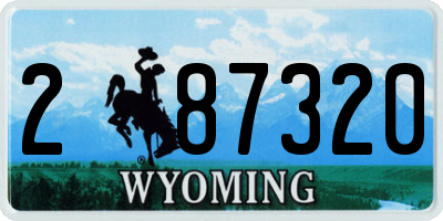 WY license plate 287320