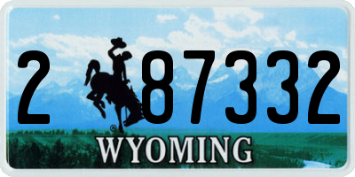 WY license plate 287332