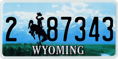 WY license plate 287343