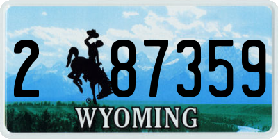 WY license plate 287359