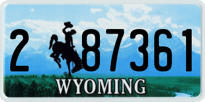 WY license plate 287361