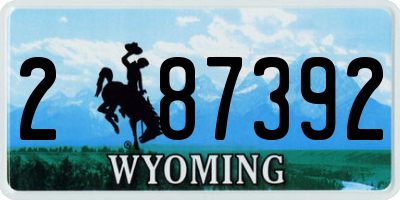 WY license plate 287392