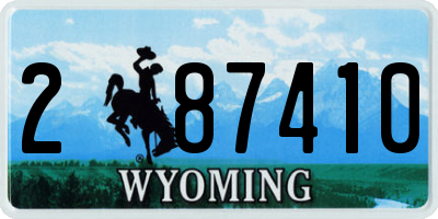 WY license plate 287410