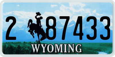 WY license plate 287433