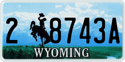 WY license plate 28743A