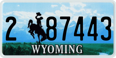 WY license plate 287443