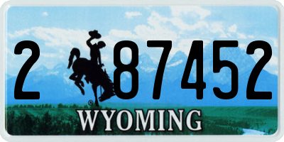 WY license plate 287452