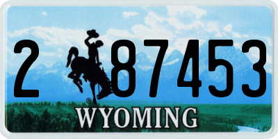 WY license plate 287453