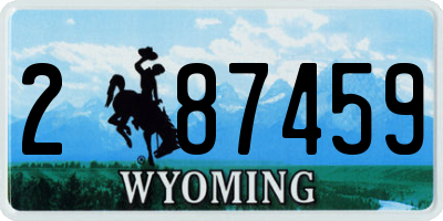 WY license plate 287459